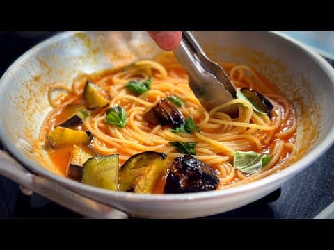 茄子のトマトパスタ（パスタアッラノルマ） 1