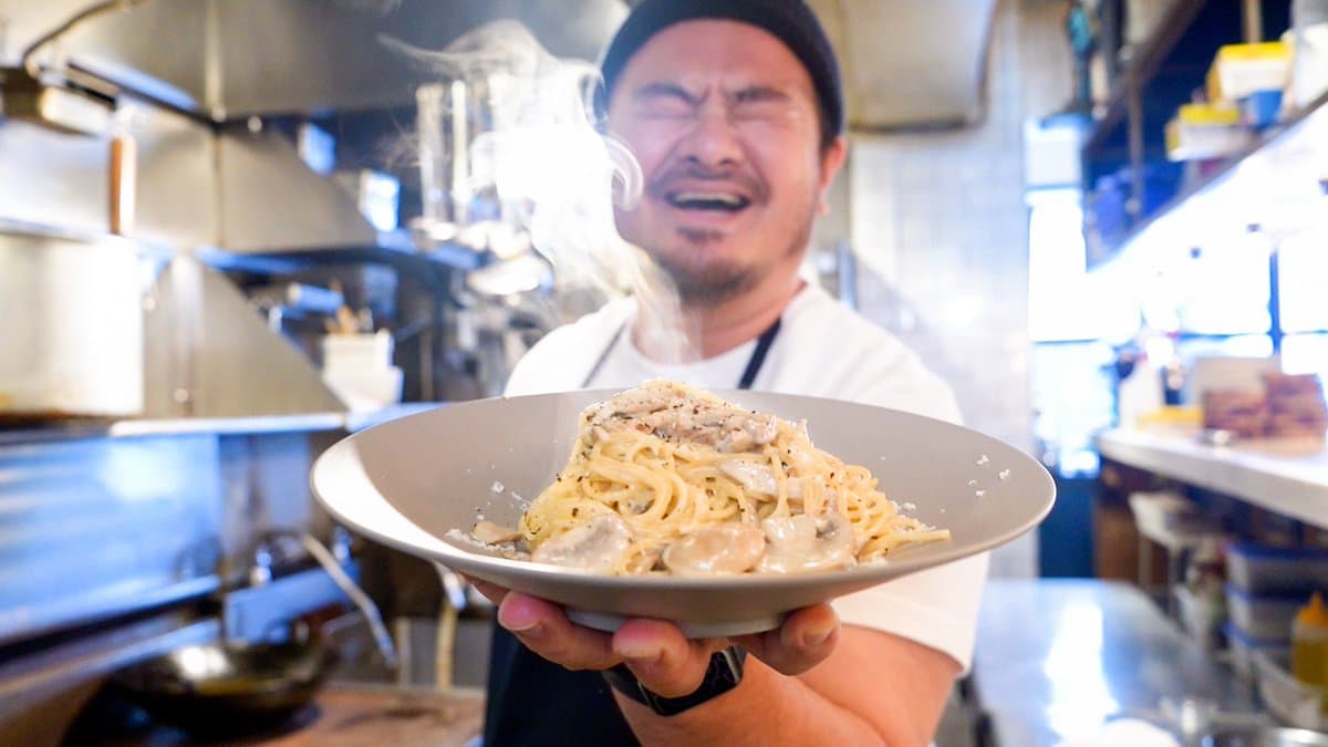 きのこクリームパスタ 4