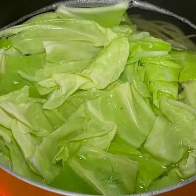 春キャベツと桜エビのペペロンチーノ 4