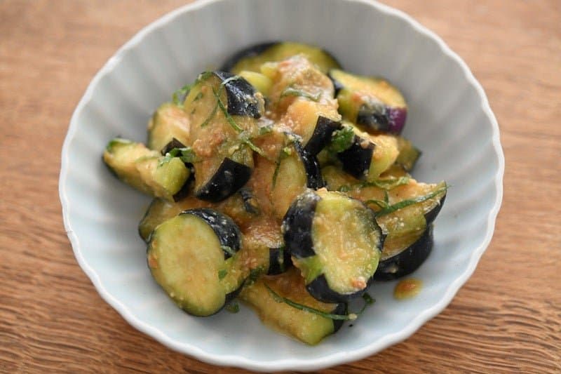 なすの酢みそ和え/火を使わず手軽な副菜!